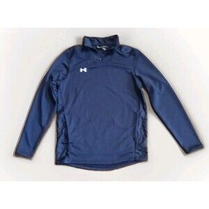 Under Armour Medium Command Custom Quarter Zip Navy Blue Mock Long Sleeve